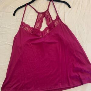 NWT In Bloom‎ top magenta lace L